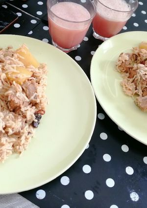 A picture of Mutton yakhni pulao.