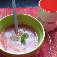 TomatoeSoup,ginger,garlic and cinnamon# themechallenge A picture of TomatoeSoup,ginger,garlic and cinnamon# themechallenge.