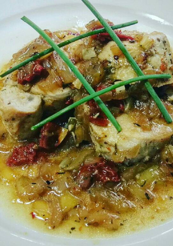 Una foto de Solomillo de cerdo al brandy con tomates secos