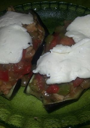 Una foto de Berenjenas rellenas saludables!