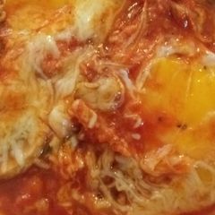 A picture of Tami's Baked Eggs in Tomato Sauce.