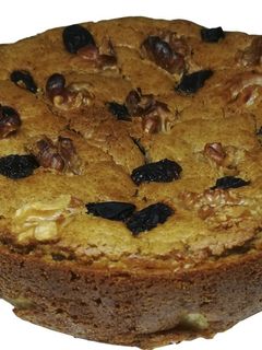 Una foto de Pudding de manzana con pasas y nueces