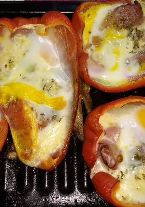 Una foto de Morrones rellenos