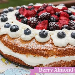 A picture of Berry Almond Cake.