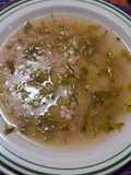 Sopa de apio y cebada perla
