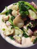 Totani e Spinaci su Crema di Scalogno