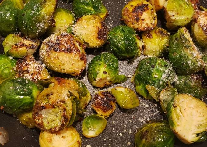 Pan seared brussel sprouts