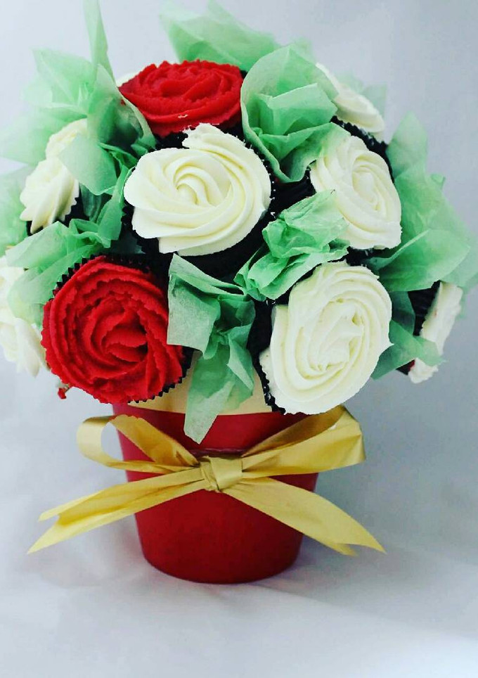 Una foto de Bouquet de cupcakes/ Receta para el día de la madre