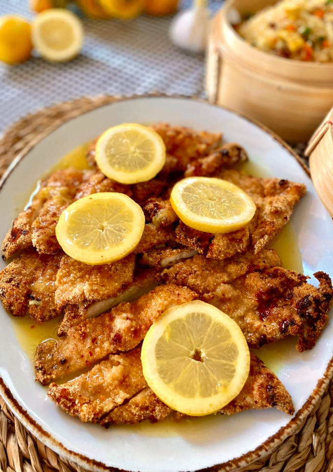 Una foto de Pollo al limón en airfryer ninja Foodie Dual Zone