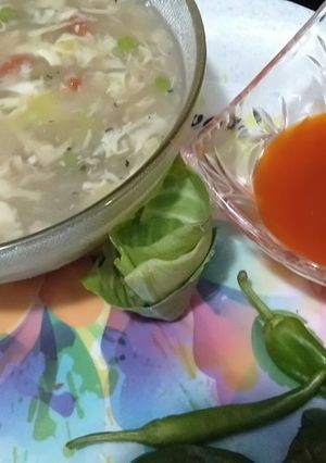 A picture of Hot and sour soup.