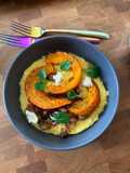 ☆Polenta Crémeuse au Potimarron rôti, Marron et Chèvre☆