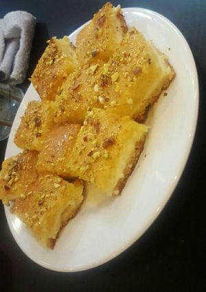 صورة لوصفة بسبوسة محشية بالقشطه