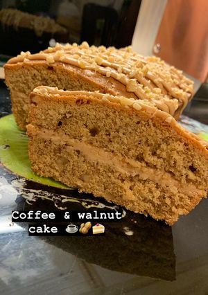 A picture of Amy’s Coffee & Walnut Cake.