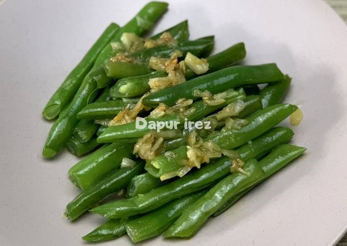 Bagaimana Menyiapkan Tumis buncis bawang putih, Enak Banget