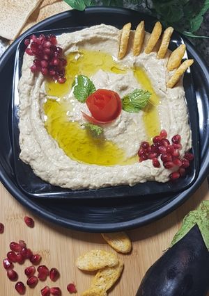 صورة لوصفة سلطة بابا غنوج بالطحينية