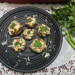 Cheesy stuffed Mushroom A picture of Cheesy stuffed Mushroom.