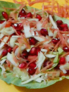 A picture of Vegetables boat salad.