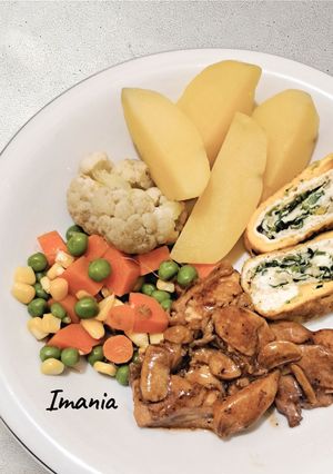 Foto resep Chicken Steak with Rolled Omelette