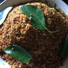 A picture of Nutritious Flaxseeds and currry leaves dry chutney.