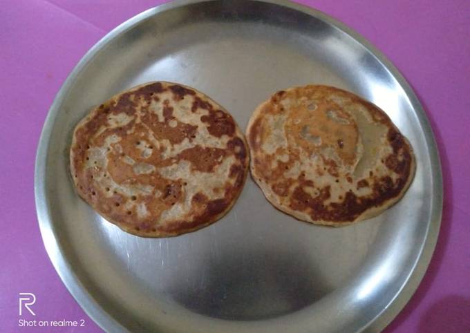 Eggless whole wheat banana pancakes Recipe