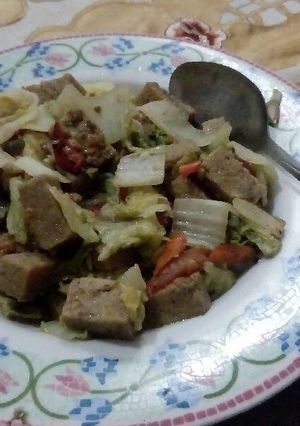 Foto resep Tumis oncom sawi putih