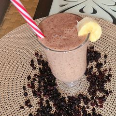 A picture of Blackberry banana vanilla soy smoothie.