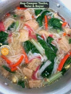 Gambar Sup Campur Tauhu, Telur & Sayur