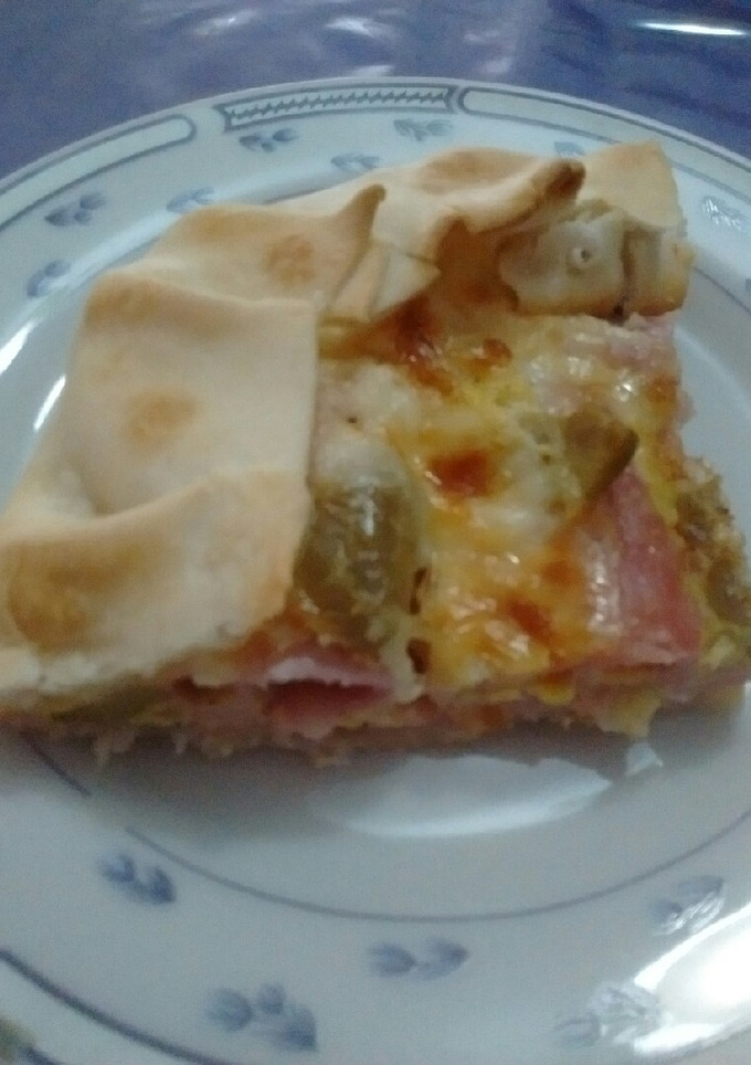 Una foto de Tarta de jamón y queso súper express