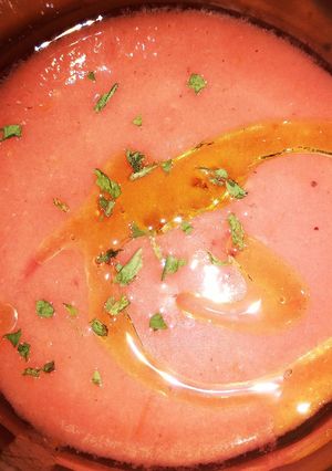 Una foto de Gazpacho de remolacha