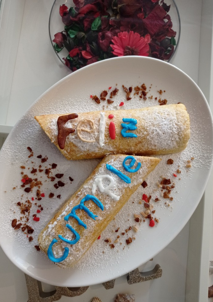Una foto de Pionono con Nutella feliz cumple