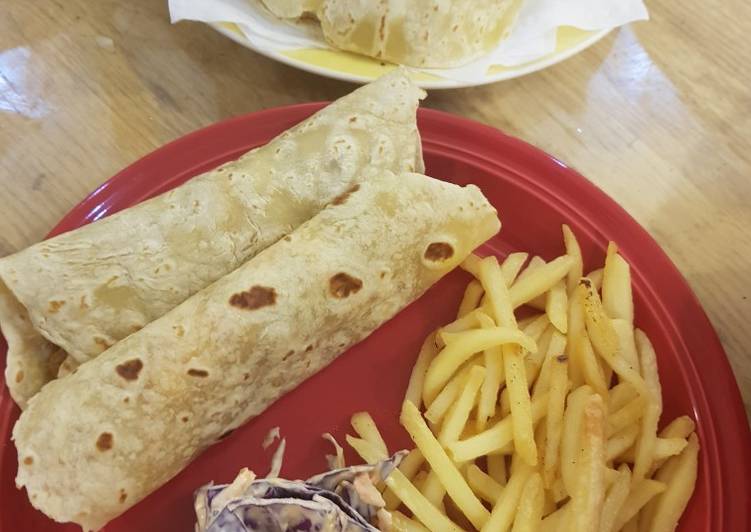 BBQ chicken with homemade tortillas