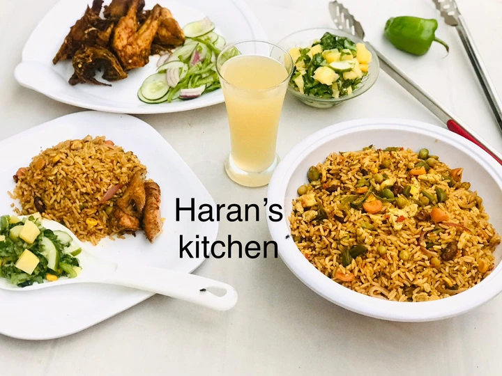 Recipe Chinese fried rice with Russian salad and grilled chicken the So Delicious So Delicious