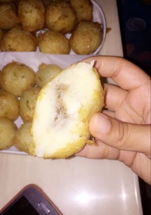 صورة لوصفة كتشوري (كرات البطاطا باللحم)
