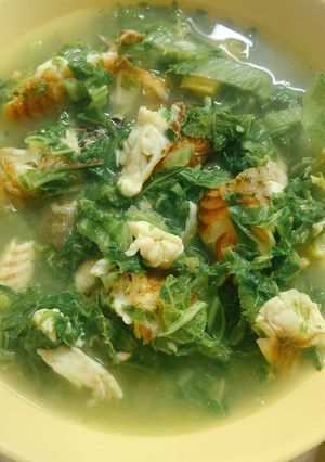 Hình của món Canh cải nấu cá rô.