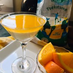 A picture of Orange Panna Cotta and Orange Jelly.