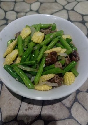 Foto resep Tumis buncis,jagung muda, ati ampela