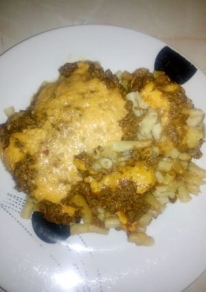 A picture of My microwave lasagne.