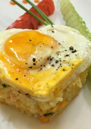 Hình của món Cơm rang hải sản.