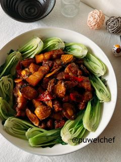 招財進寶可樂鮑魚紅燒肉 的食譜成品照片