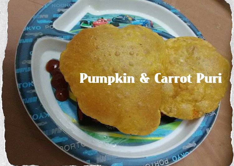 Recipe of Pumpkin &amp; Carrot Puri in 12 Minutes for Family