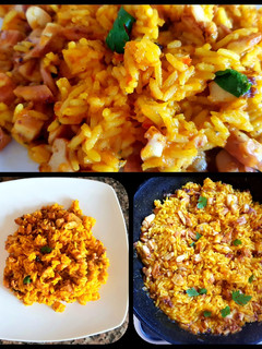 Una foto de Pulpo en trozos, con arroz a la cúrcuma. #delantaldorado #Receta