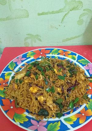 Foto resep Mie Goreng Bayam Udang Rebon