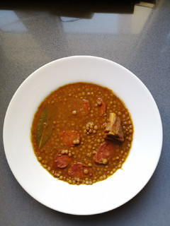 Una foto de Lentejas con chorizo multicooker 12 en 1