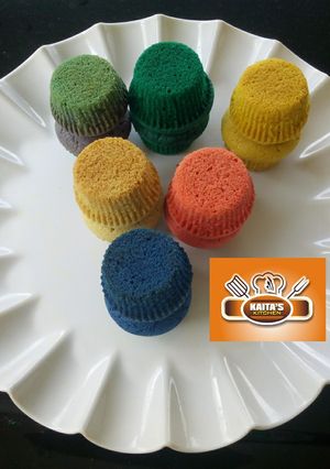 A picture of Coloured cupcakes.