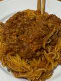 Angel hair beef bolognese