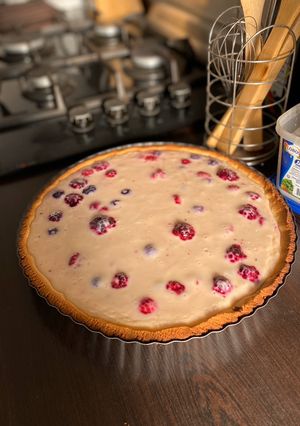 Una foto de Kuchen de yogurt y frutos rojos