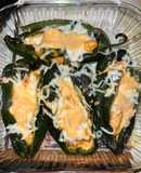 Chiles rellenos de camarón en crema de chipotle 🍤