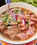 Bún Bò Huế Tái Gân Bò Viên