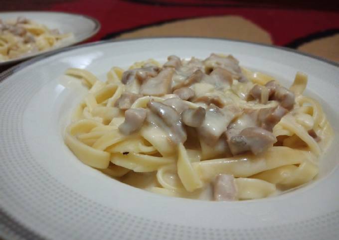 Fettucine Carbonara with Mushroom