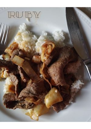Une photo de Du boeuf aux poireaux ou aux oignons